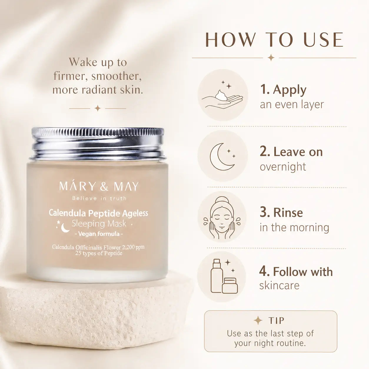 Mary&May Calendula Peptide Ageless Sleeping Mask 110g