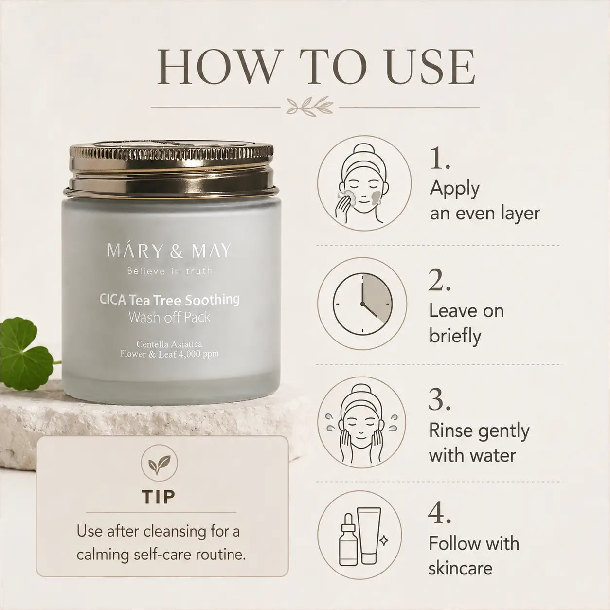 Mary&May CICA TeaTree Soothing Wash Off Pack 125g