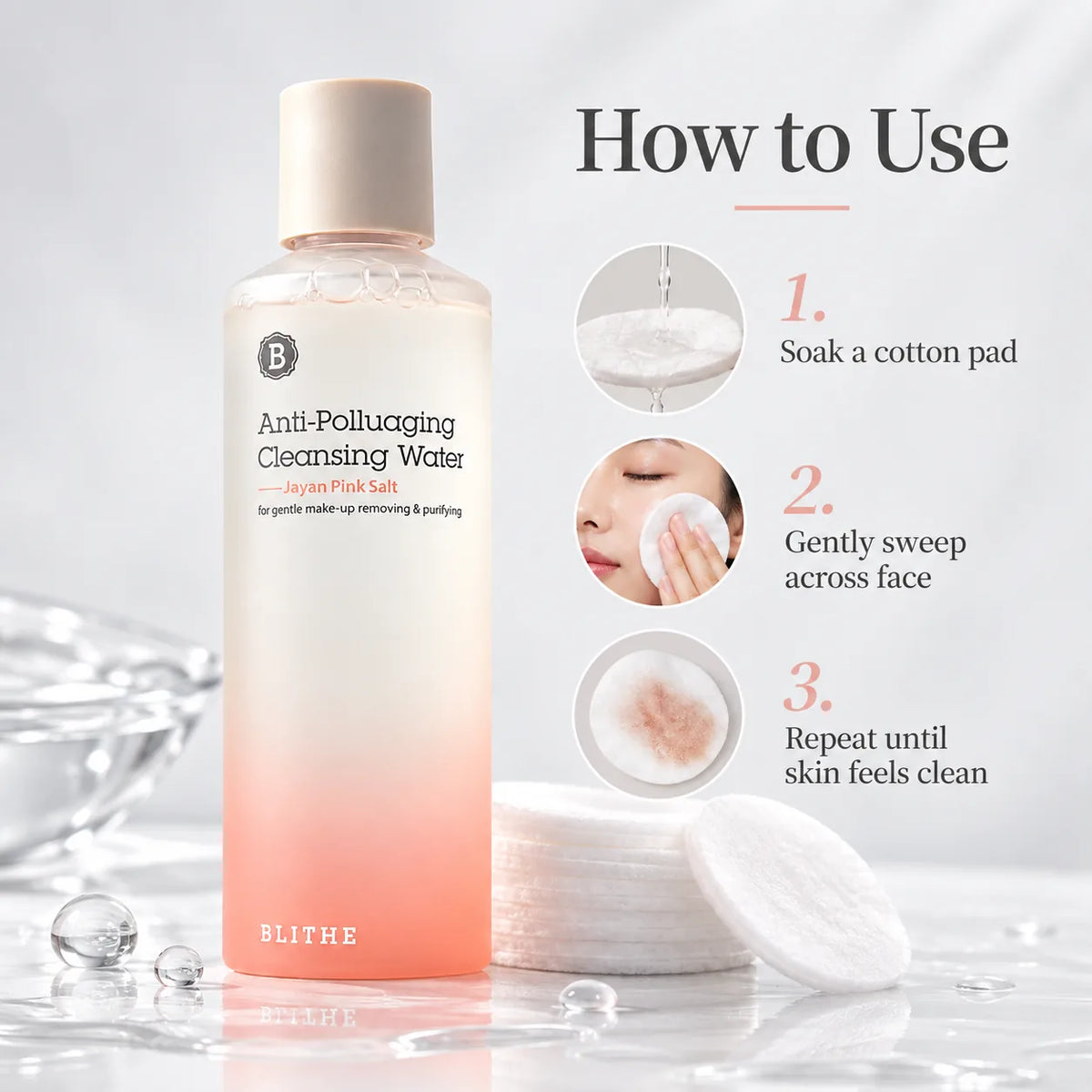 BLITHE Anti Polluaging Cleansing Water Himalayan Pink Salt 250ml