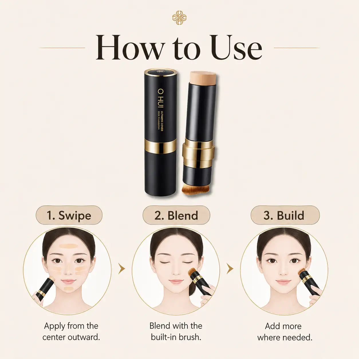 stick foundation applied to skin