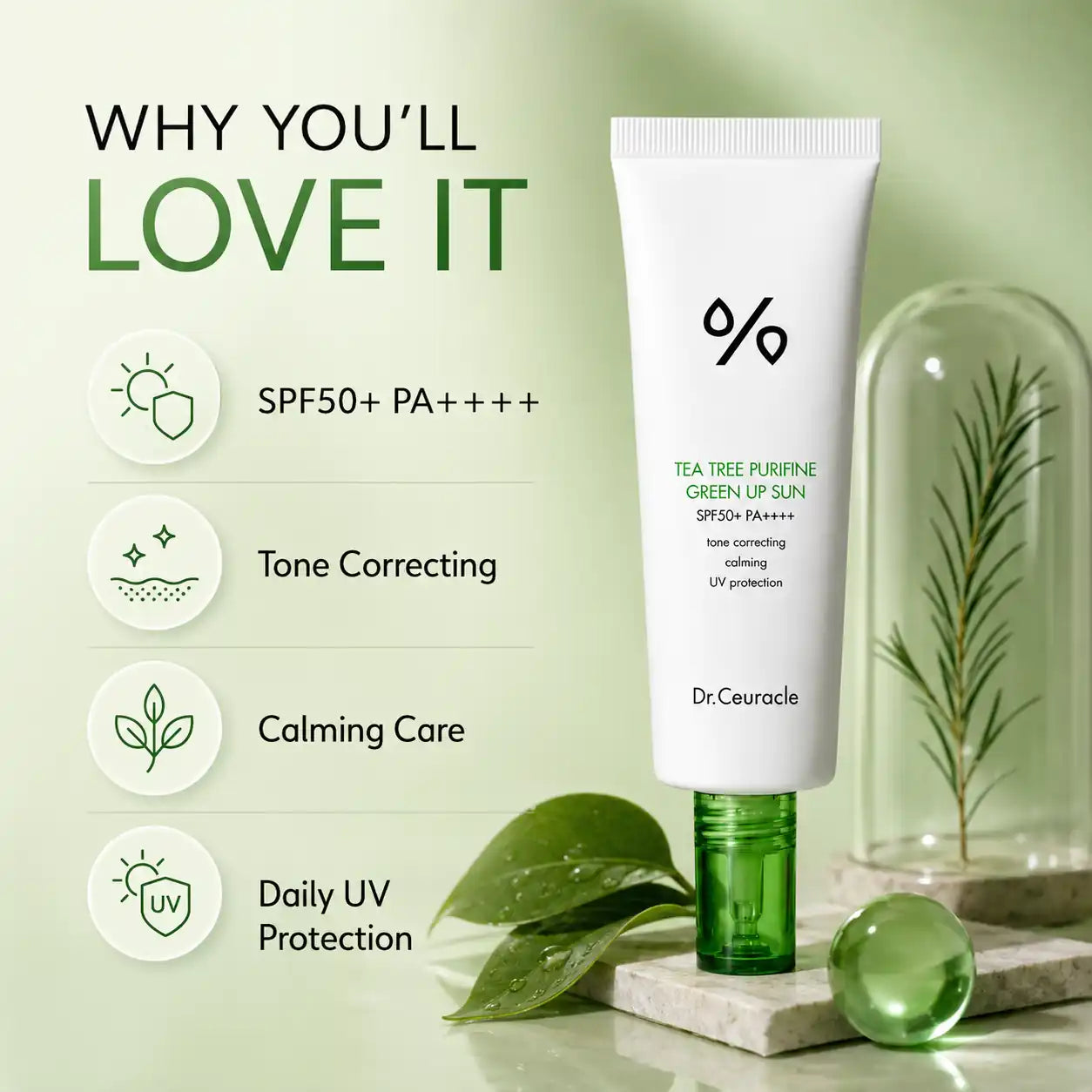 Dr. Ceuracle Tea Tree Purifine Green Up Sun 50ml