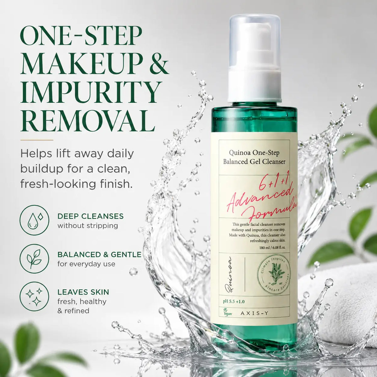 AXIS-Y Quinoa One Step Balanced Gel Cleanser 180ml