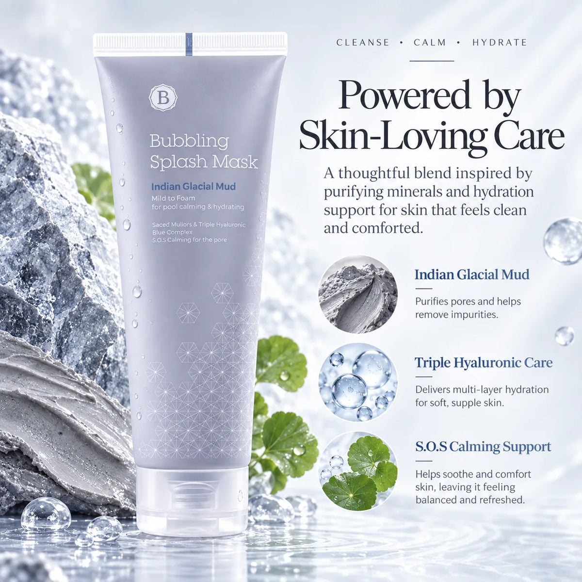BLITHE Bubbling Splash Mask Indian Glacial Mud 120ml