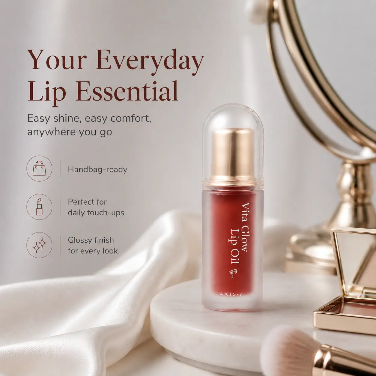 AXIS-Y Vegan Lip Oil for Glowing Lips 3 Colors 4.5g
