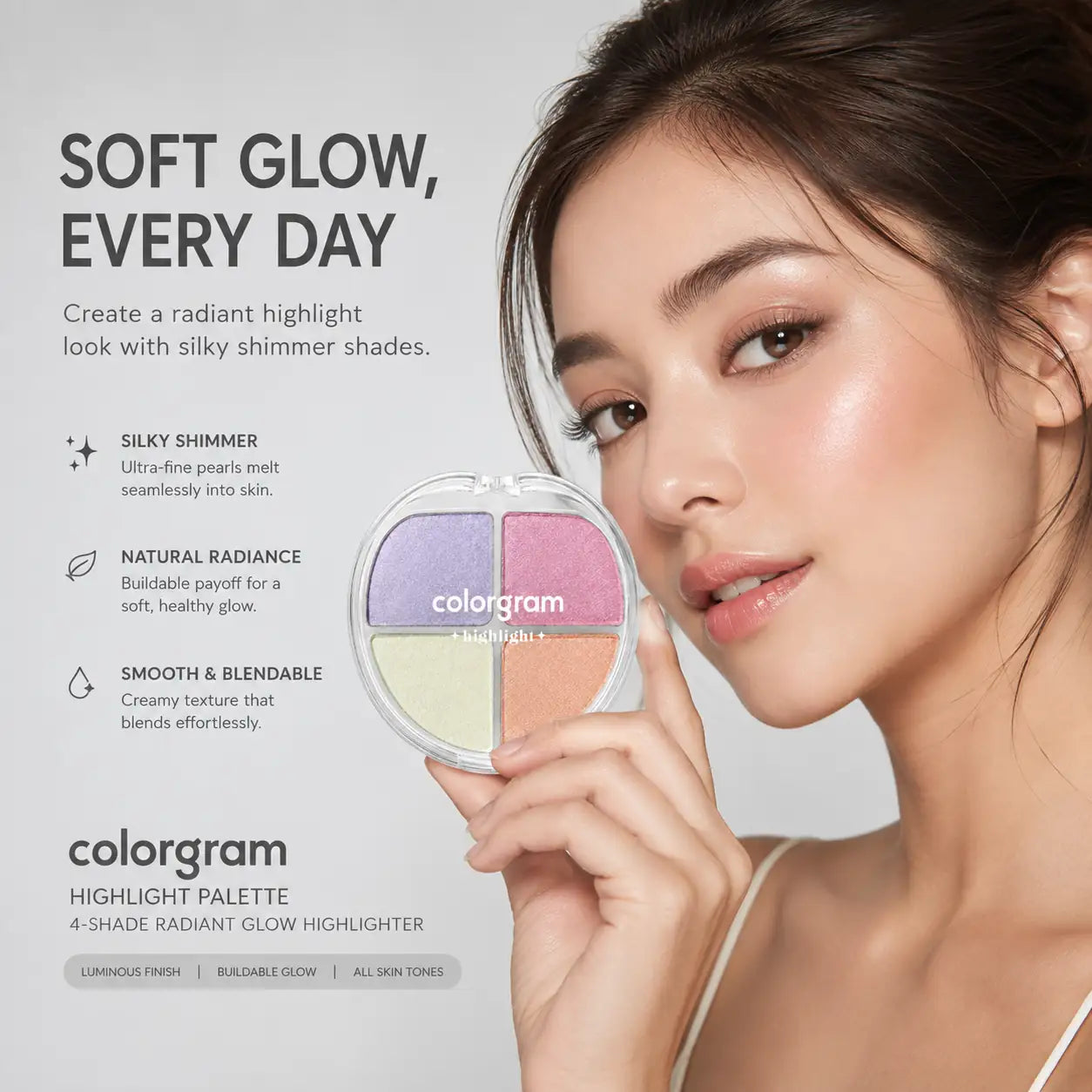 Colorgram Tintory Highlighter Palette 01 Jelly Beam