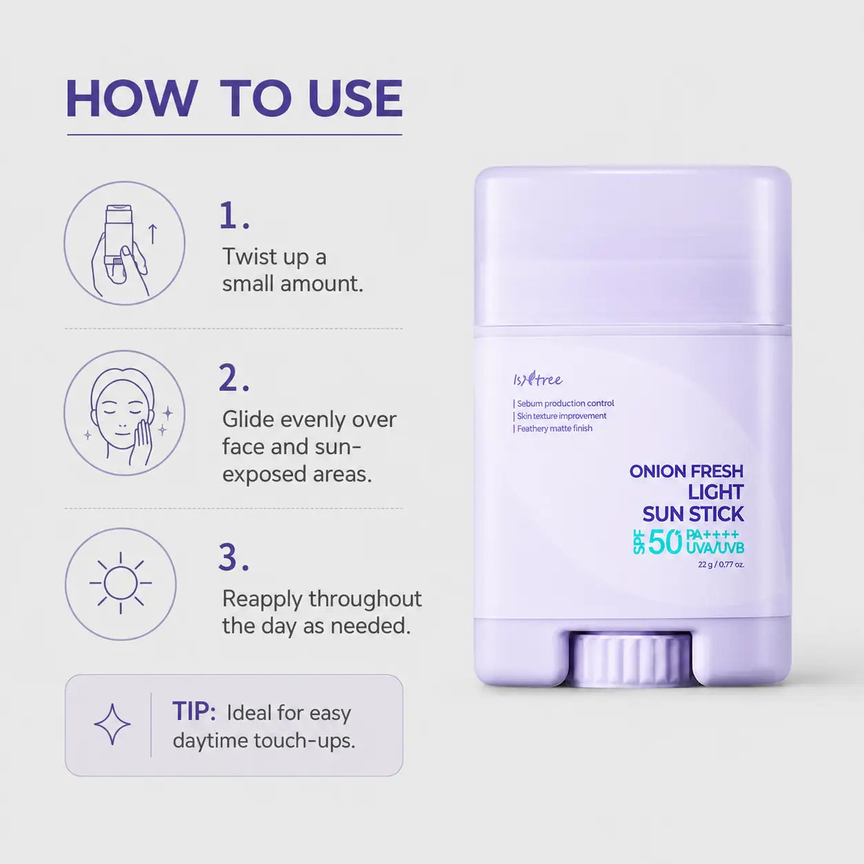 Isntree Onion Fresh Light Sun Stick SPF 22g
