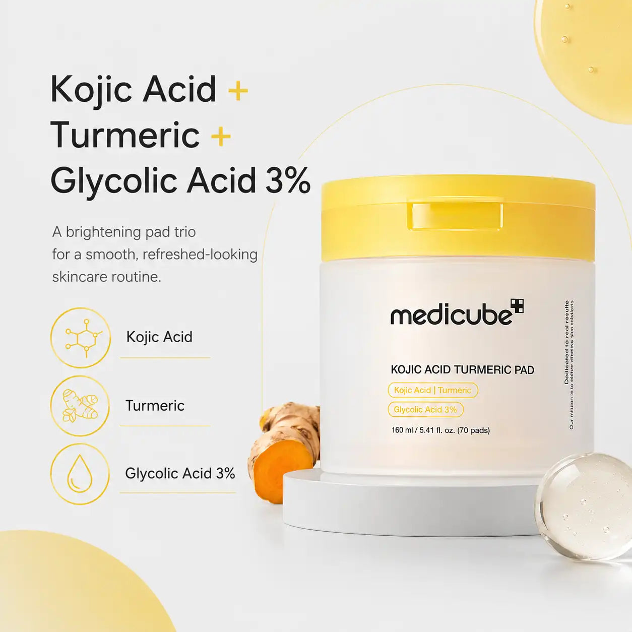 Medicube Kojic Acid Turmeric Toner Pad 70pcs