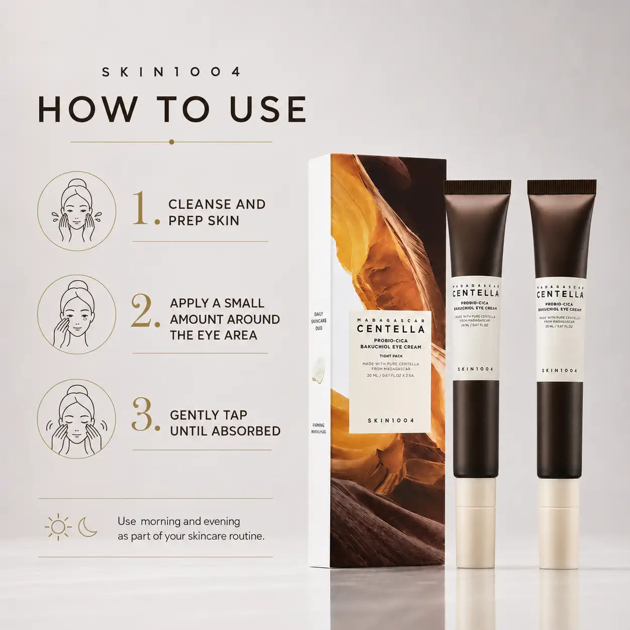 SKIN1004 Madagascar Centella Probio-Cica Bakuchiol Eye Cream Twin Pack 2x20ml