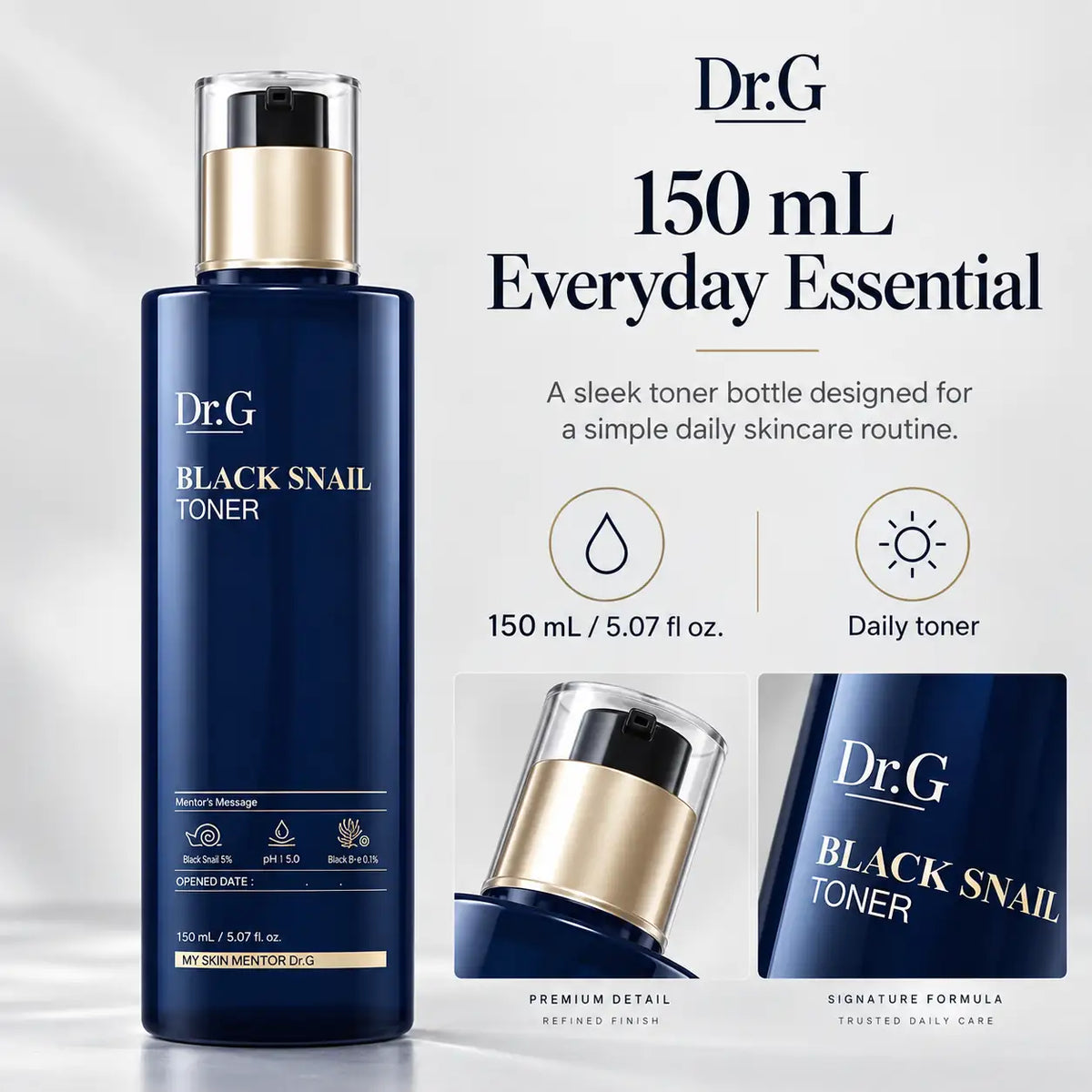 Dr.G Black Snail Toner Nail Polish Nail Color 150ml