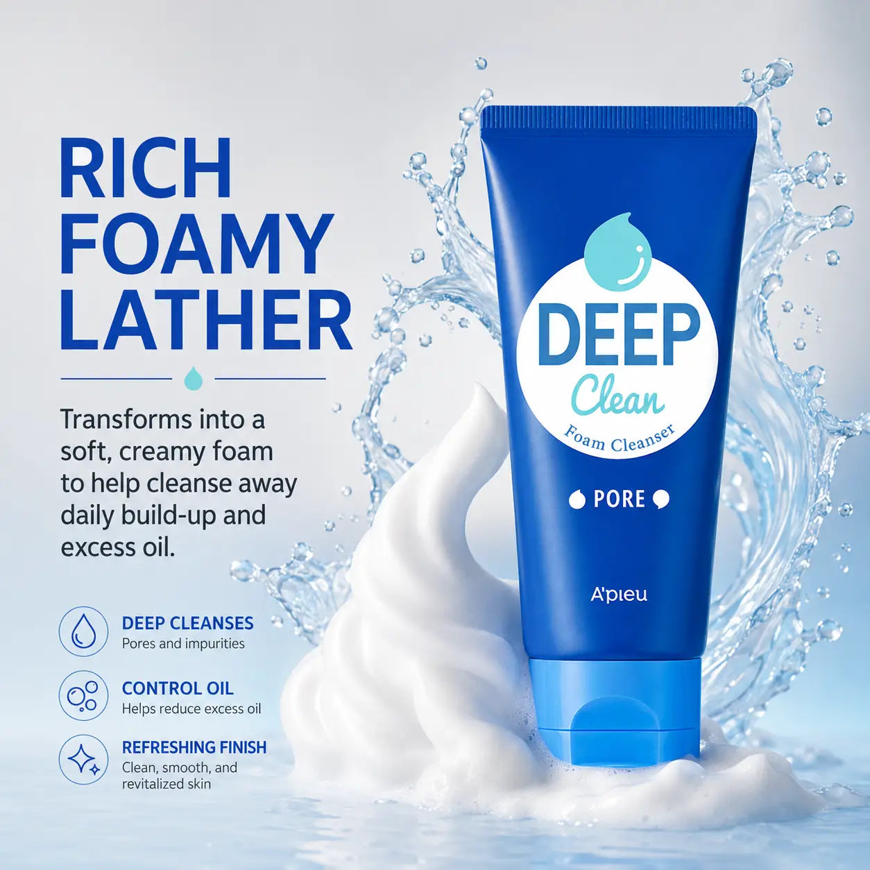 A'pieu Deep Clean Foam Cleanser [Pore] 130ml
