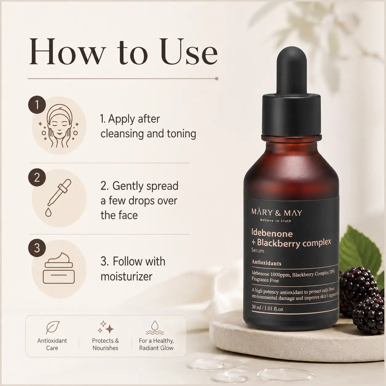 Mary&May Idebenone + Blackberry Complex Serum 30ml
