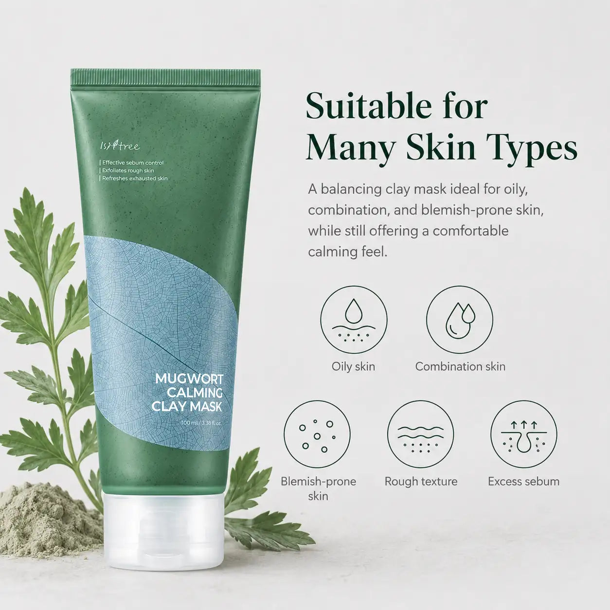 Isntree Mugwort Calming Clay Mask 100ml