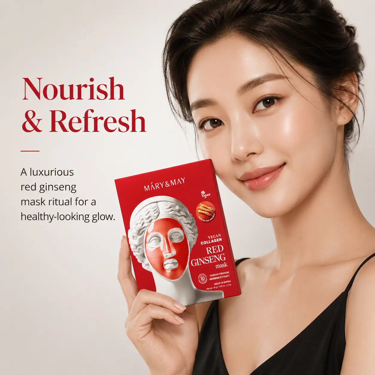 Mary&May Vegan Collagen Red Ginseng Mask ( x4) 30g 30g x4