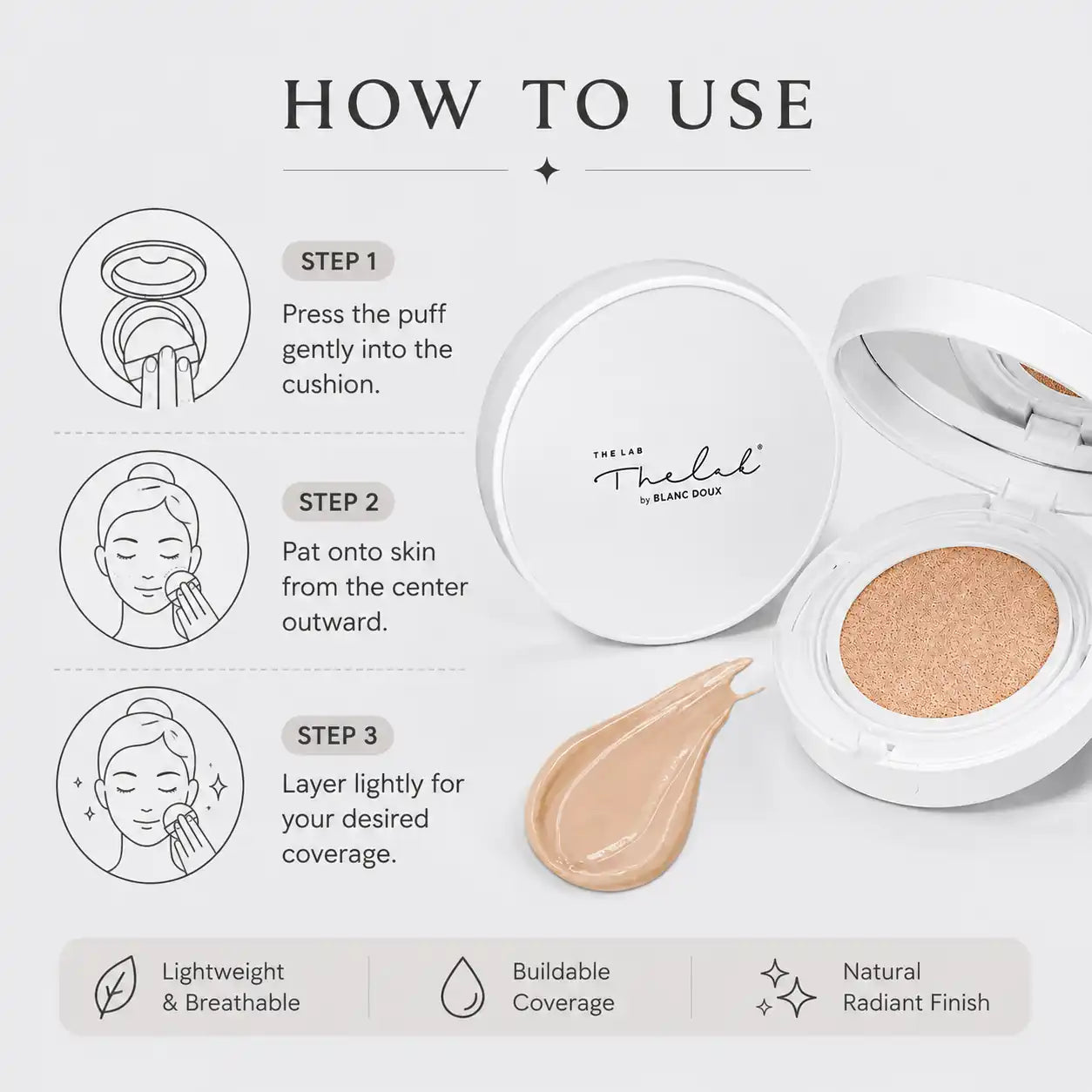 THE LAB by blanc doux Oligo Hyaluronic Acid Healthy Cream Cushion 12G