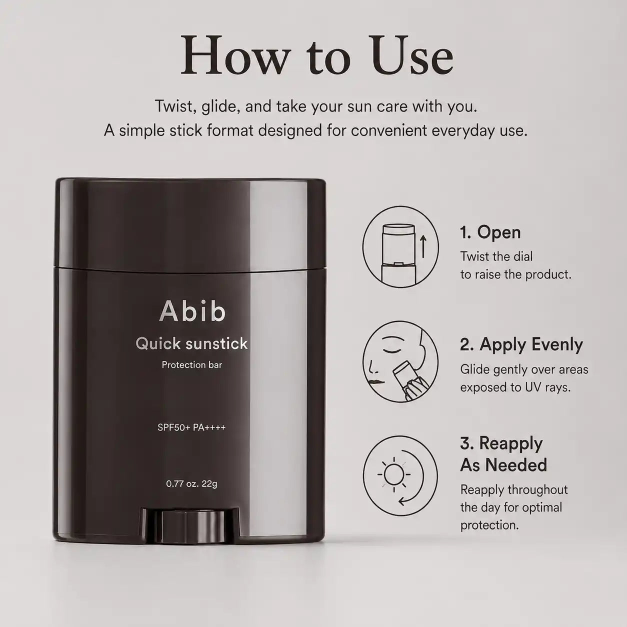 Abib Quick Sunstick Protection Bar SPF50+ PA++++ 22g