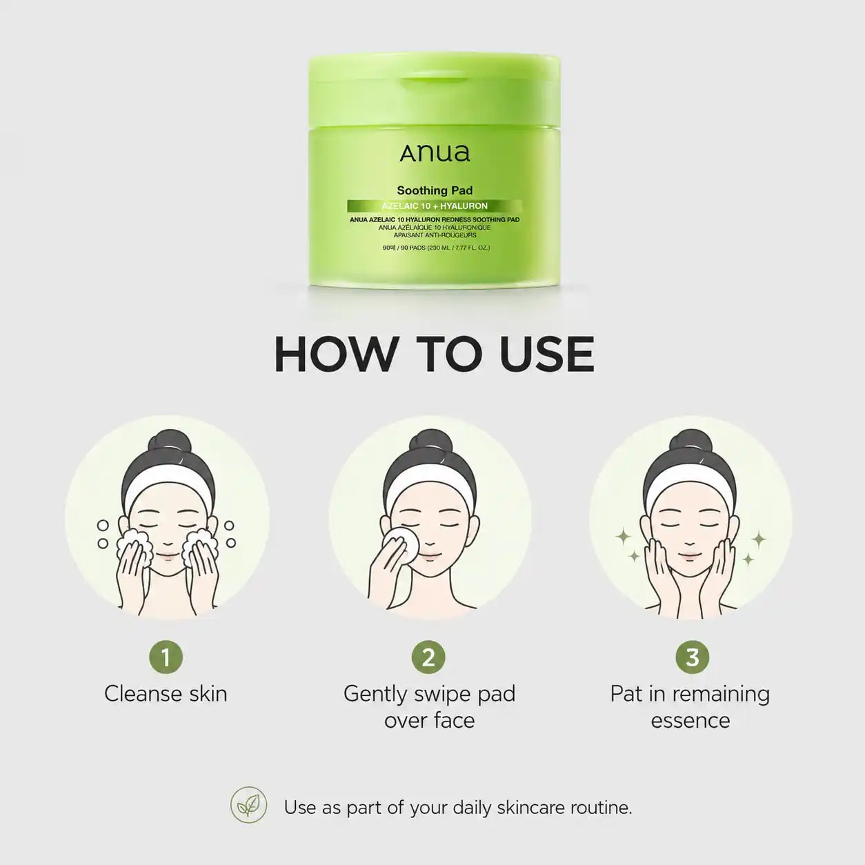 ANUA Azelaic 10 Hyaluron Redness Soothing Pad 90ea 230ml