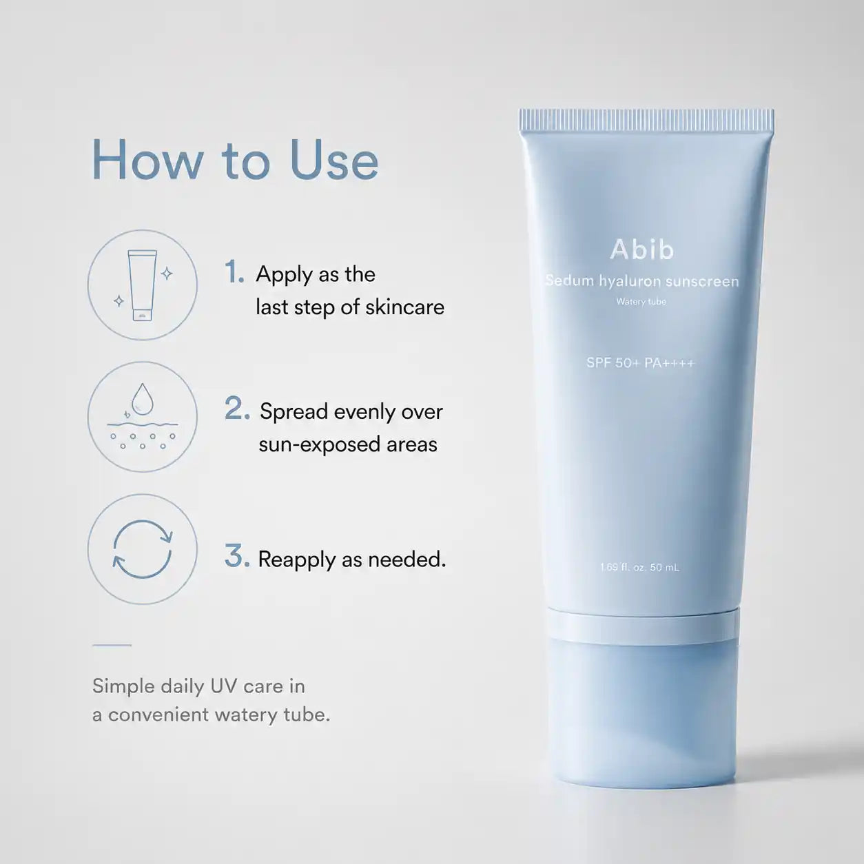 Abib Sedum Hyaluron Sunscreen Tube SPF50+ PA++++ 50ml