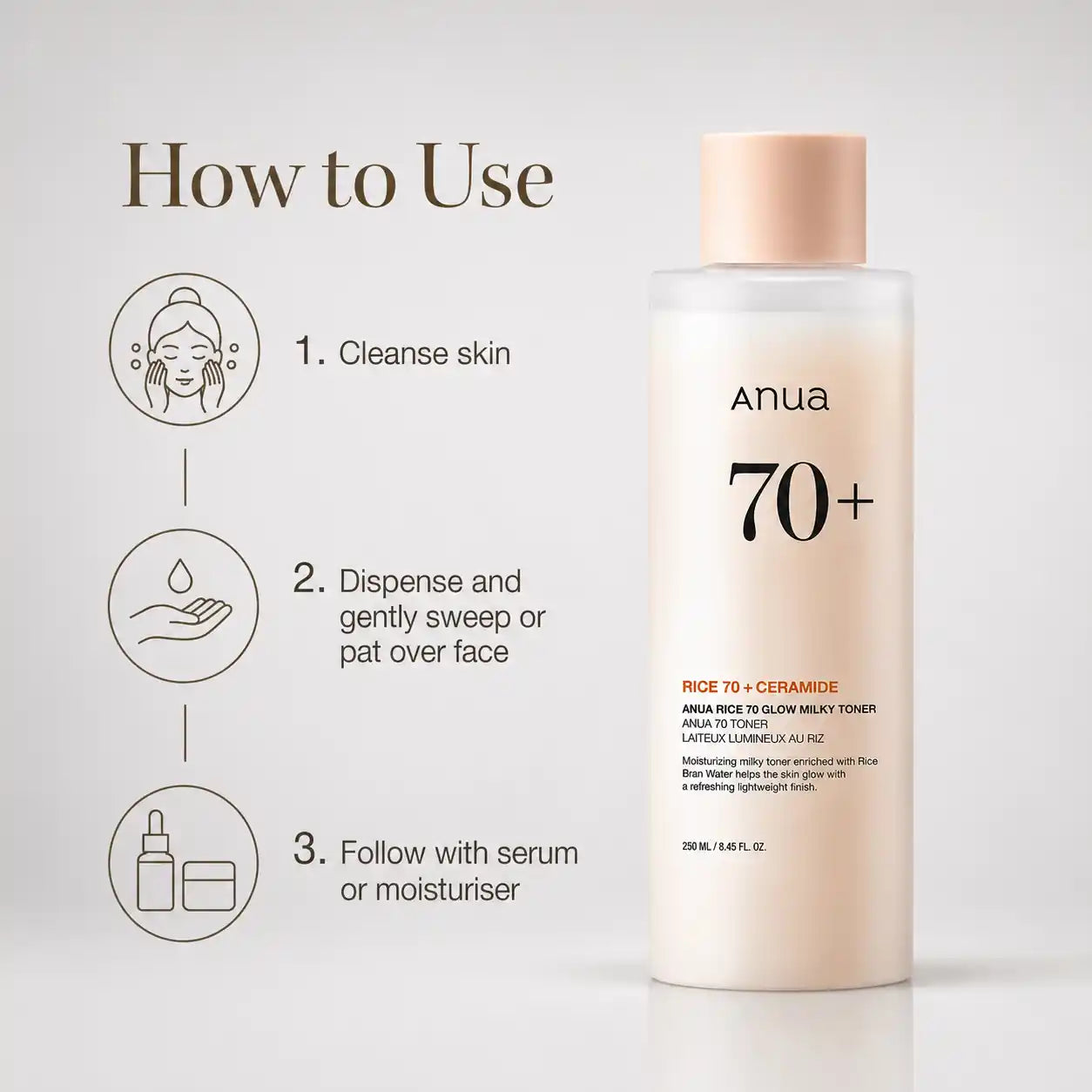 ANUA Rice 70% Glow Milky Toner 250ml