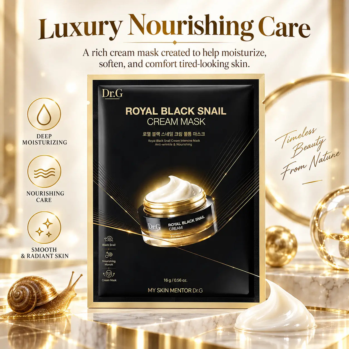 Dr.G Royal Black Snail Cream Mask 16g Nail Polish Nail Color 1ea 16g