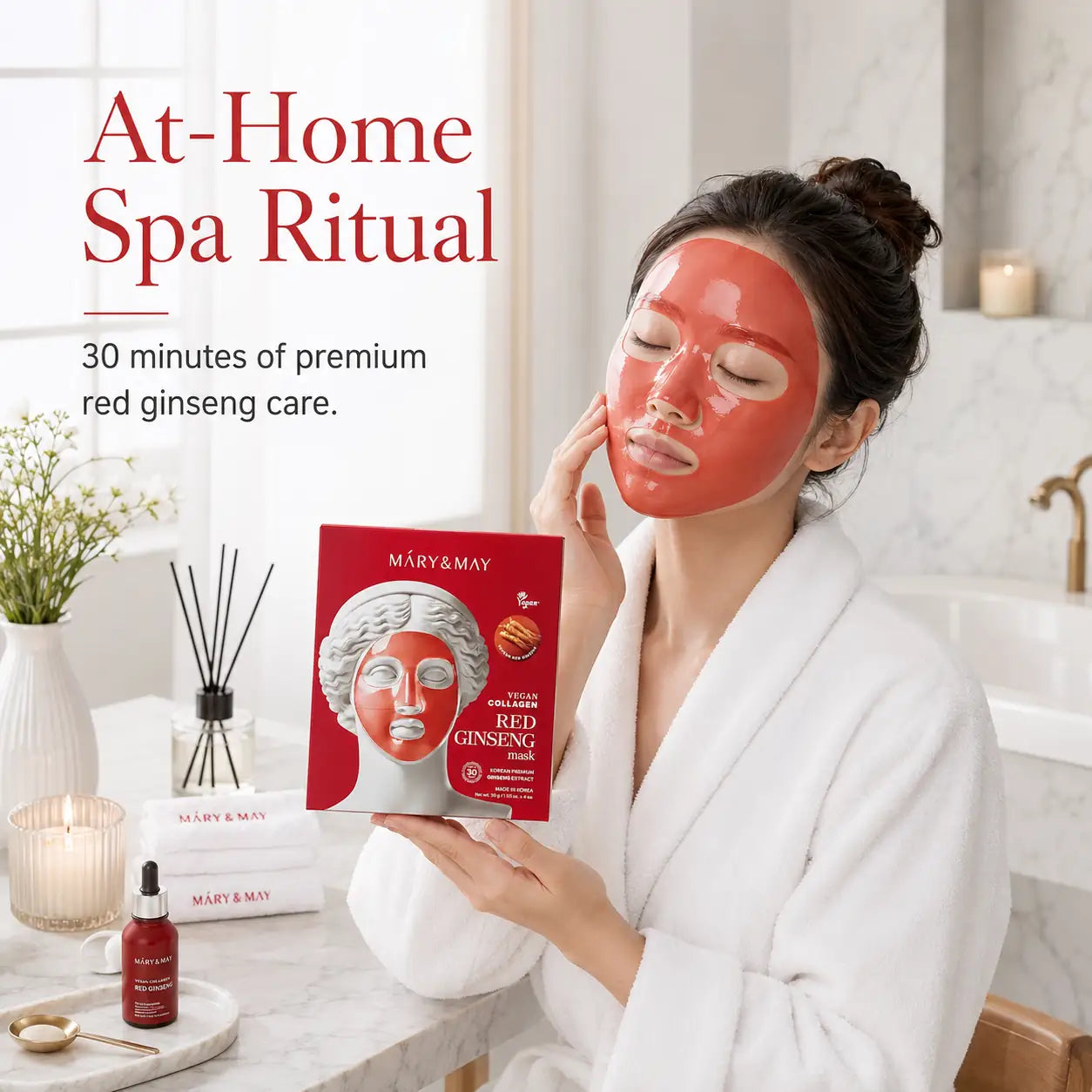 Mary&May Vegan Collagen Red Ginseng Mask ( x4) 30g 30g x4