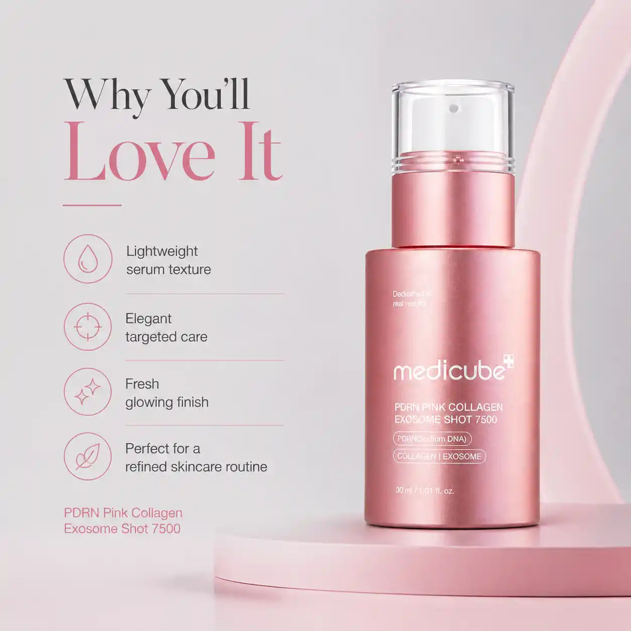 Medicube PDRN Pink Collagen Exosome Shot Ampoule 7500 30ml