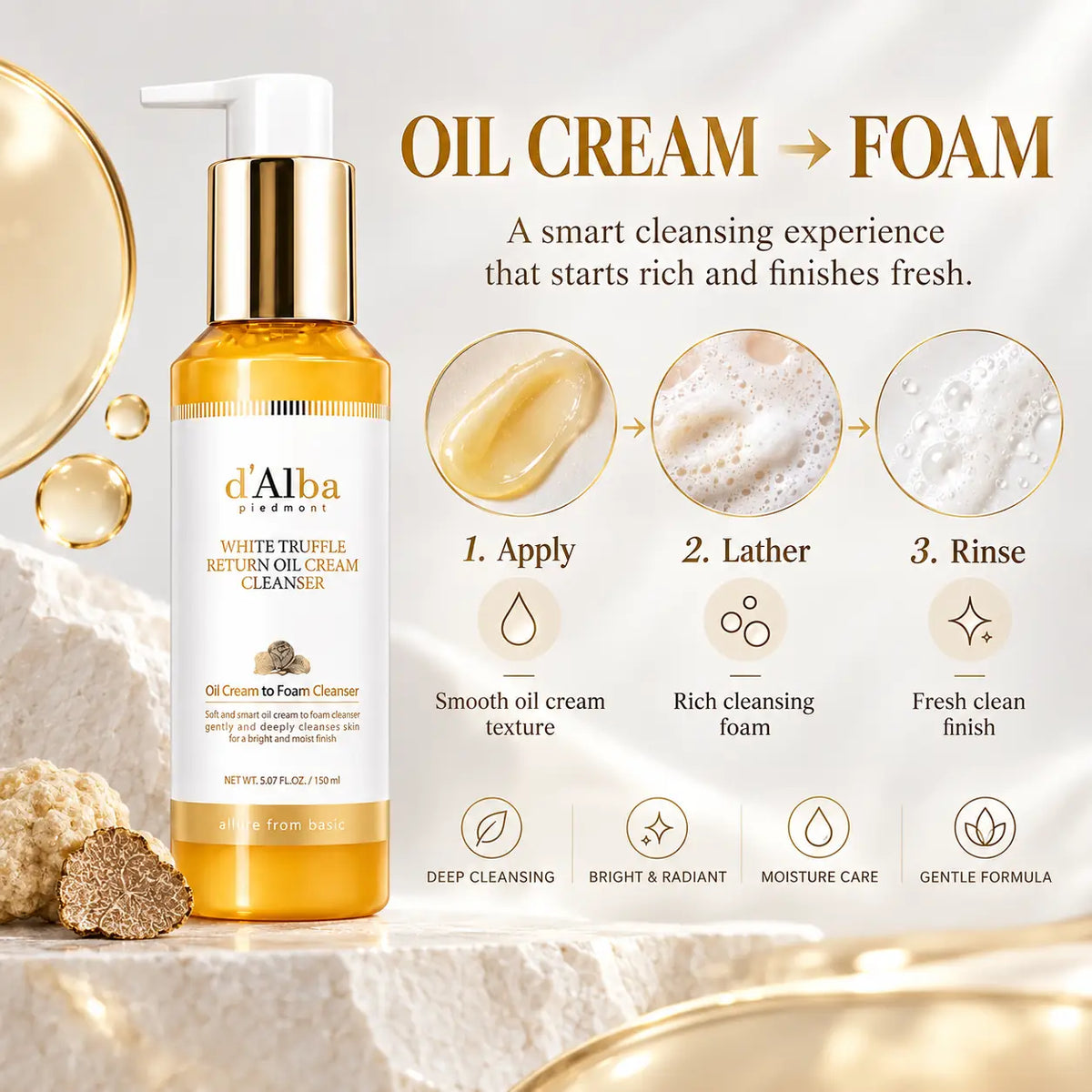 d'Alba White Truffle Return Oil Cream Cleanser 150ml