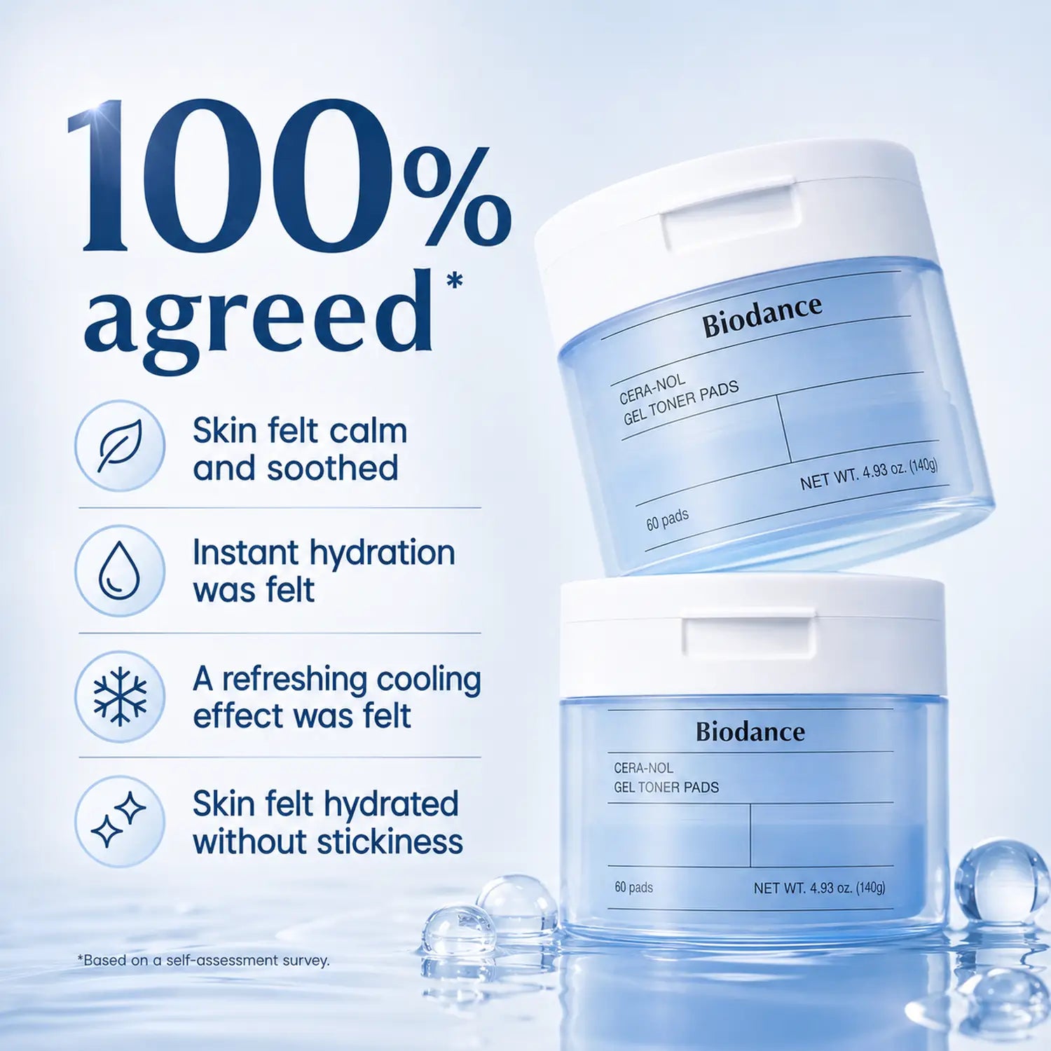 BIODANCE Cera Nol Gel Toner Pads 60 Pads