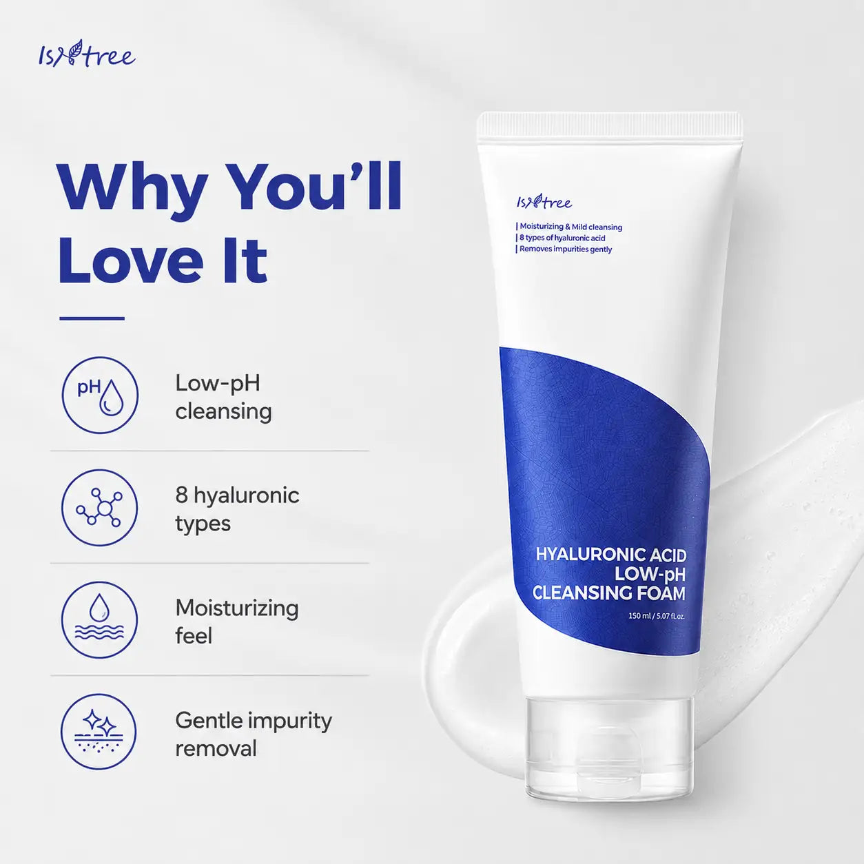 Isntree Hyaluronic Acid Low pH Cleansing Foam 150ml