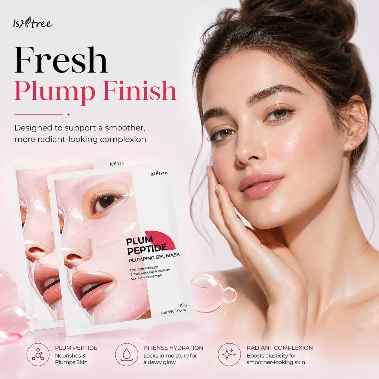 Isntree Plum Peptide Plumping Gel Mask x4 30g