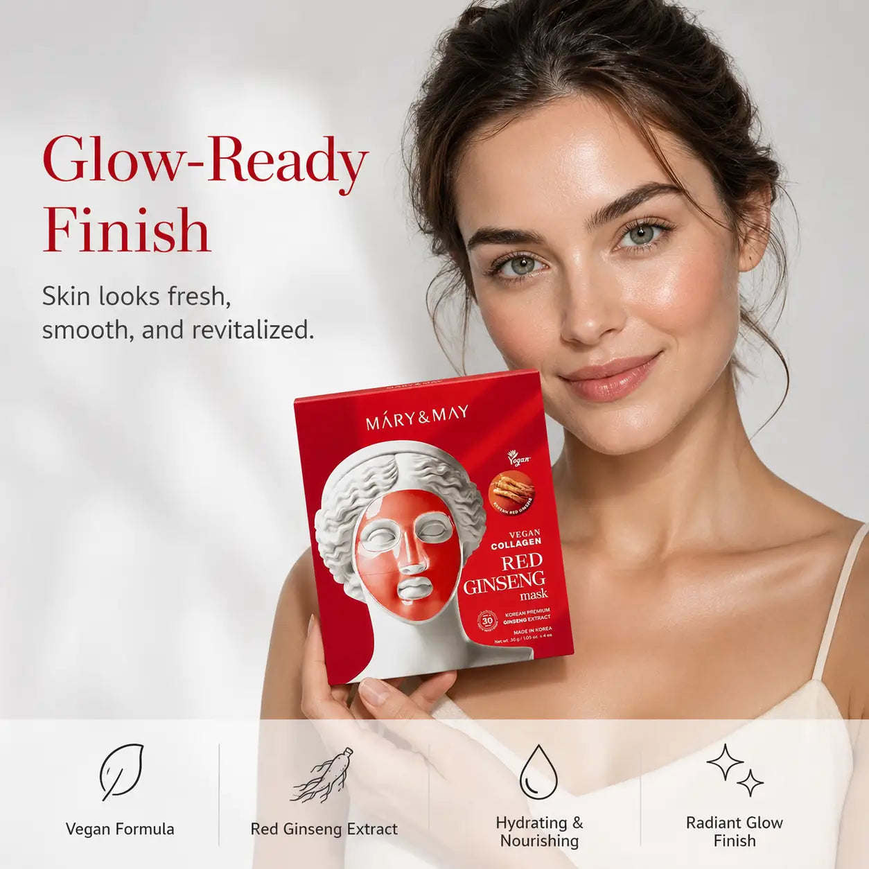 Mary&May Vegan Collagen Red Ginseng Mask ( x4) 30g 30g x4