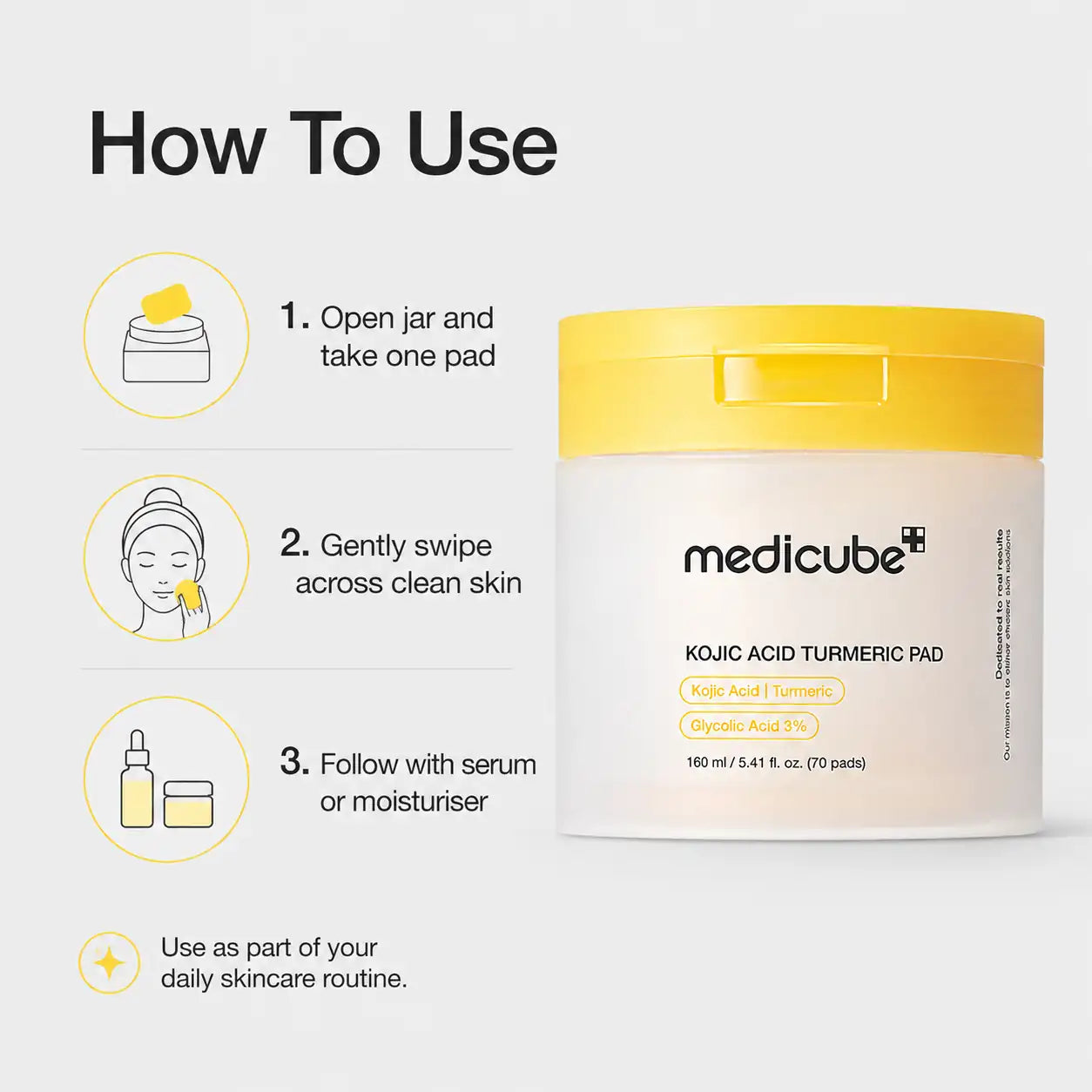 Medicube Kojic Acid Turmeric Toner Pad 70pcs