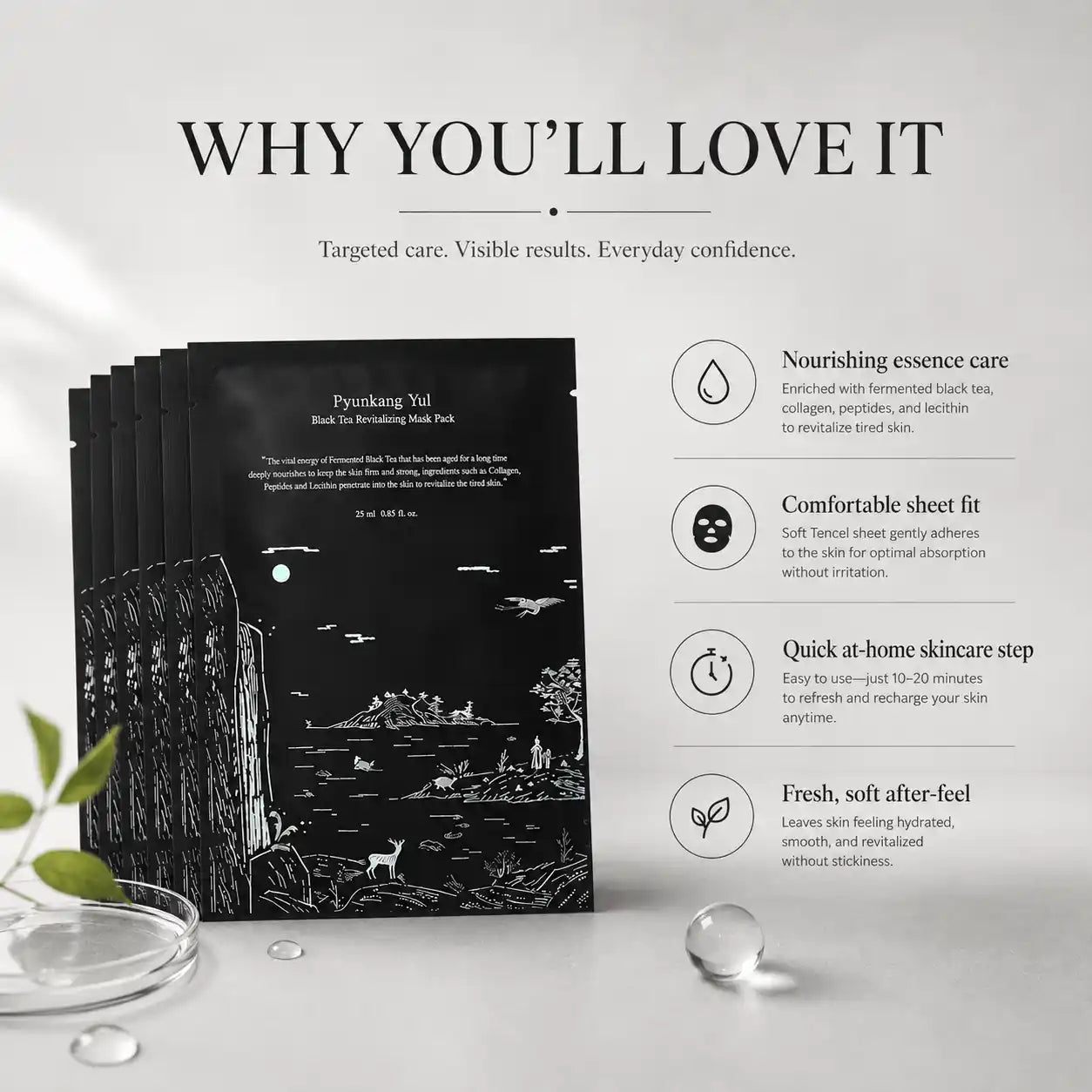 Pyunkang Yul Black Tea Revitalizing Mask Pack x 10ea 25ml