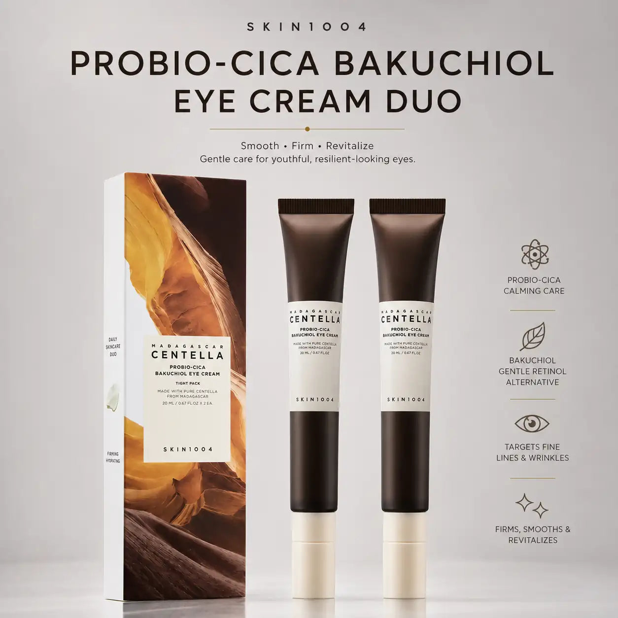 SKIN1004 Madagascar Centella Probio-Cica Bakuchiol Eye Cream Twin Pack 2x20ml
