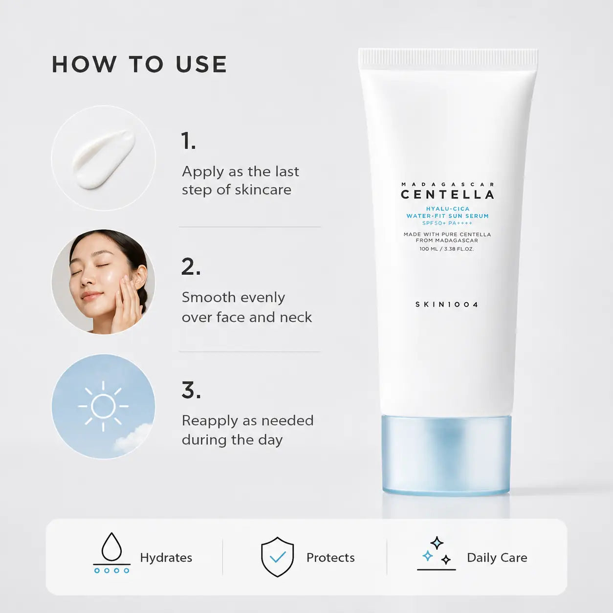 SKIN1004 Madagascar Centella Hyalu-Cica Water-Fit Sun Serum 100ml