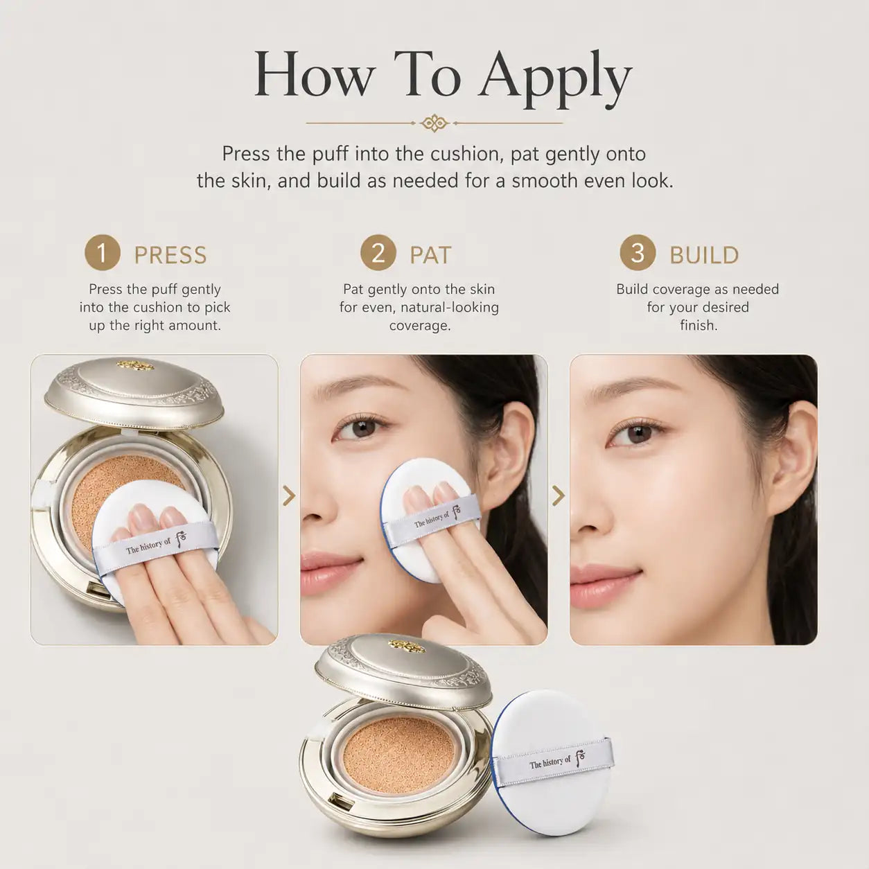 The History of Whoo Gongjinhyang Radiant White Moisture Cushion Foundation 2EA