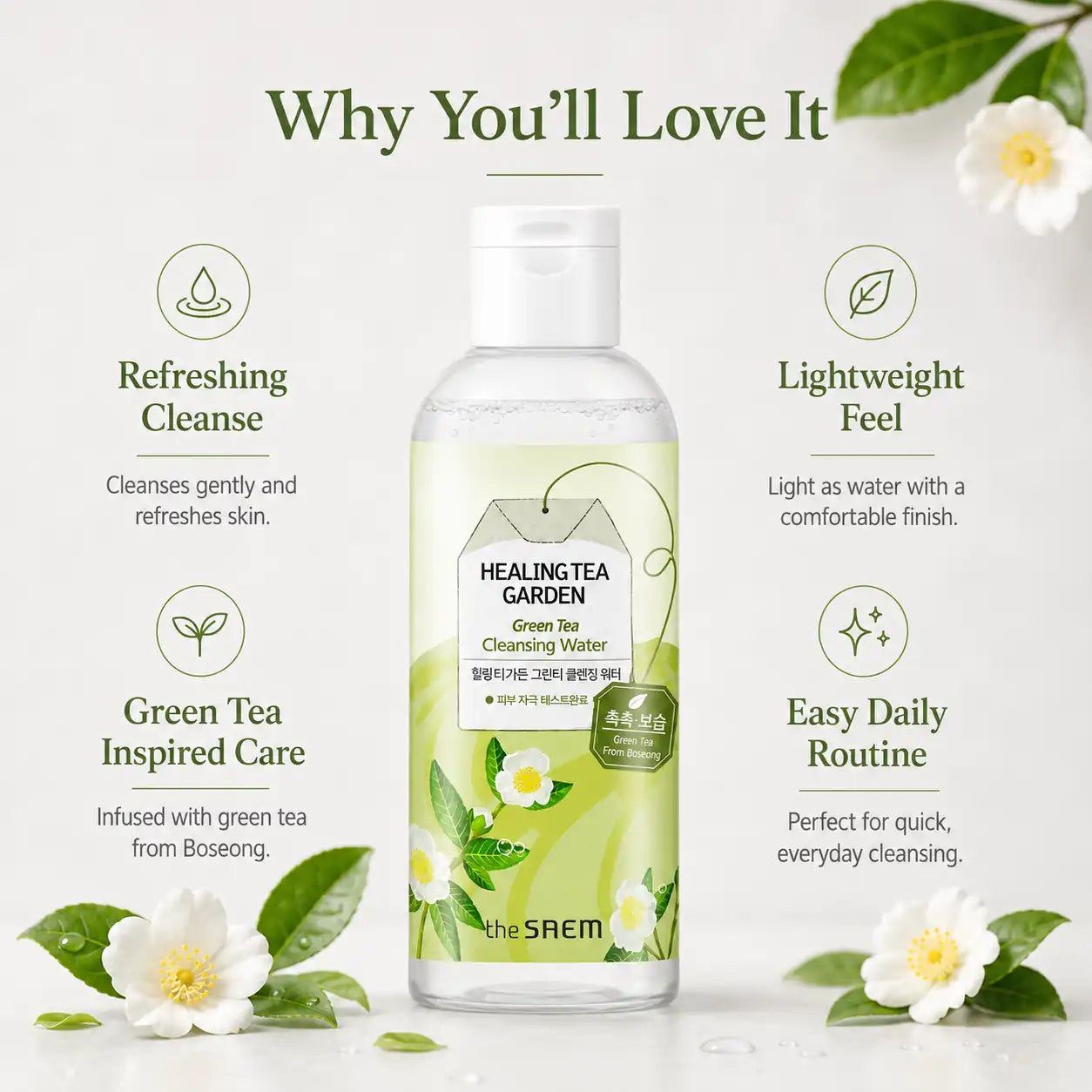 The Saem Healing Tea Garden Green Tea Cleansing Water 300ml