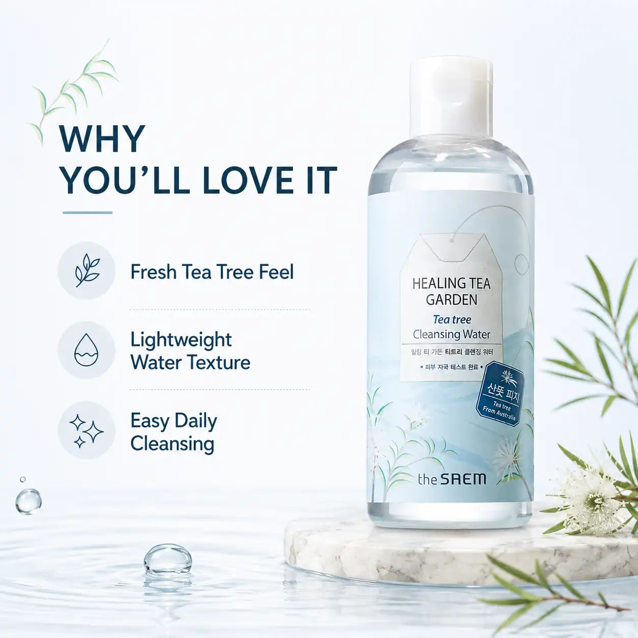 The Saem Healing Tea Garden Tea Tree Cleansing Water 300ml