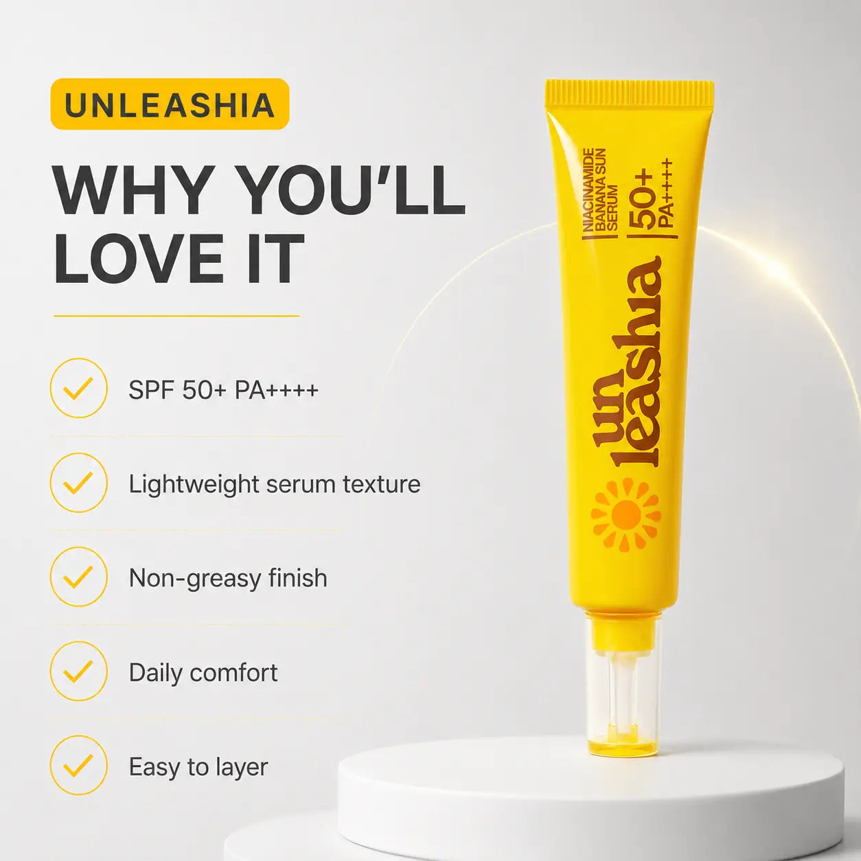 Unleashia Niacinamide Banana Sun Serum 40ml