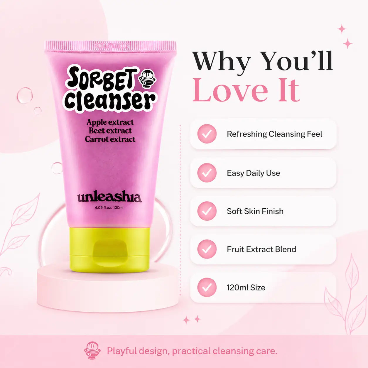 Unleashia ABC Sorbet Facial Cleanser 120ml