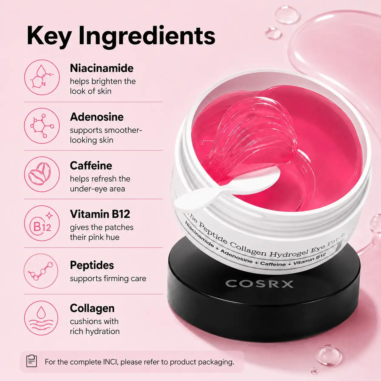 COSRX The Peptide Collagen Hydrogel Eye Patch 60 Patches