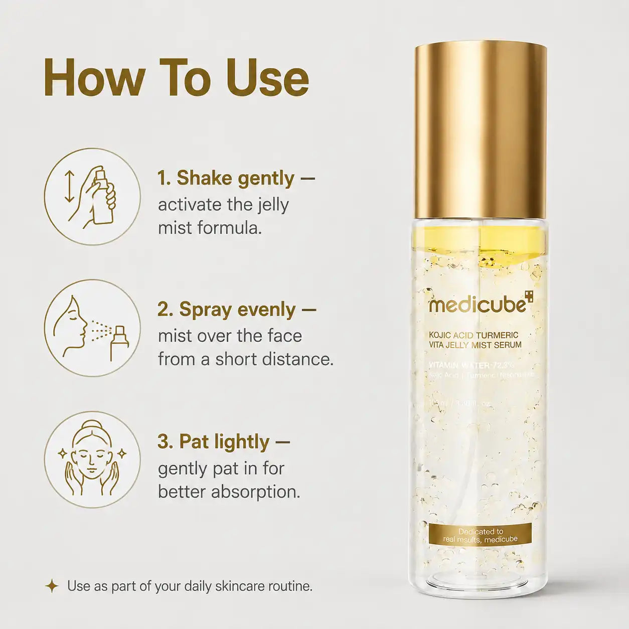 Medicube Kojic Acid Turmeric Vita Jelly Mist Serum 100ml