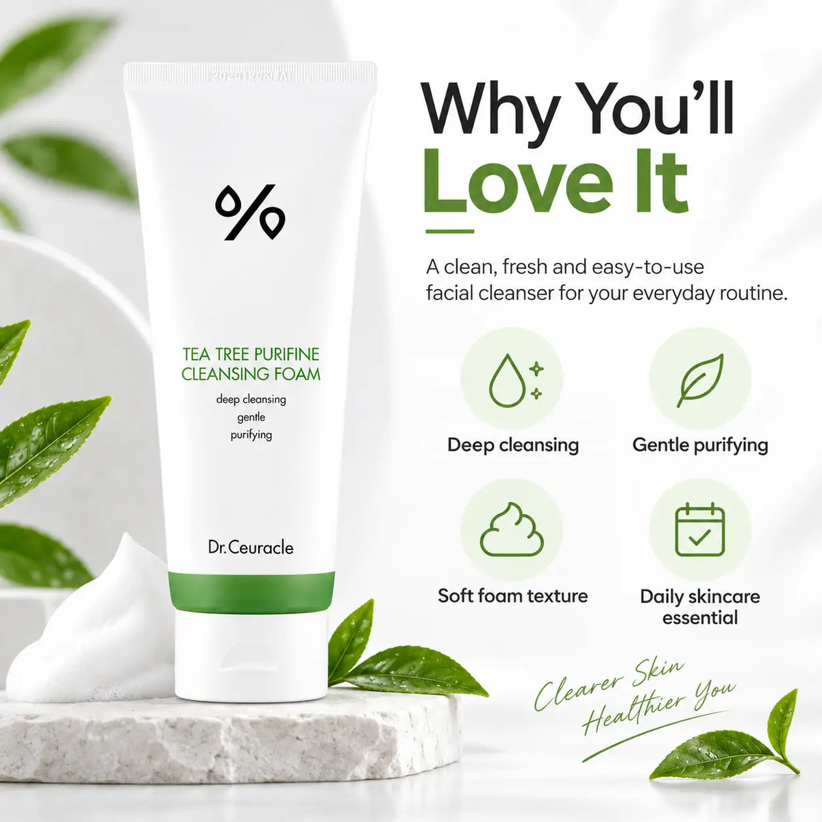 Dr. Ceuracle Tea Tree Purifine 30 Cleansing Foam 150g