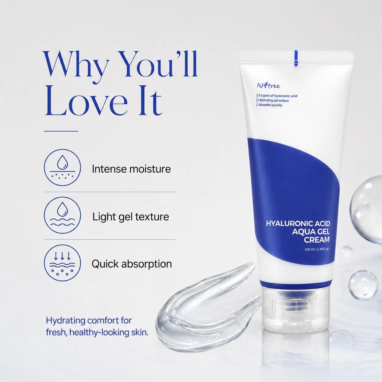 Isntree Hyaluronic Acid Aqua Gel Cream Moisturiser 100ml