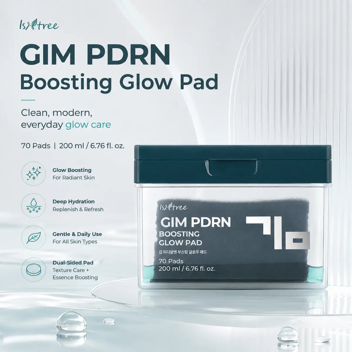 Isntree Gim PDRN Boosting Glow Pad 70ea 200ml