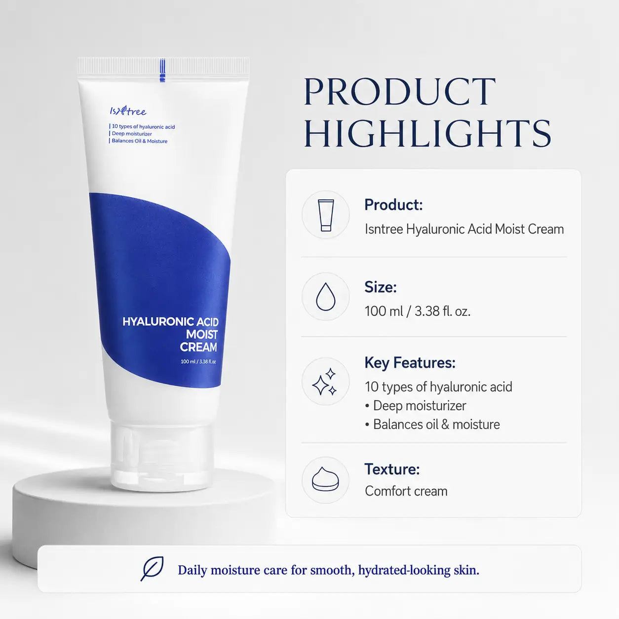 Isntree Hyaluronic Acid Moist Cream Moisturiser 100ml