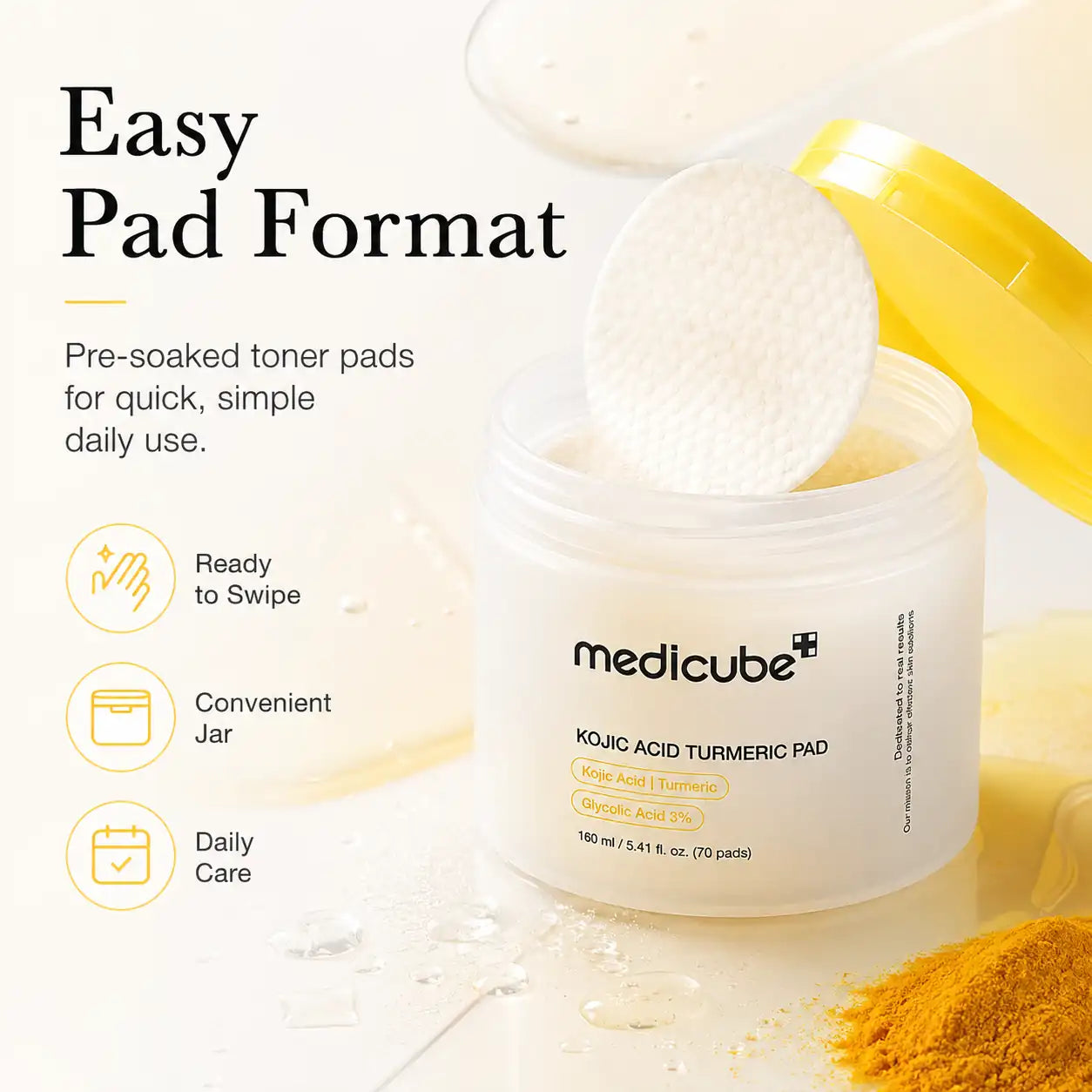 Medicube Kojic Acid Turmeric Toner Pad 70pcs