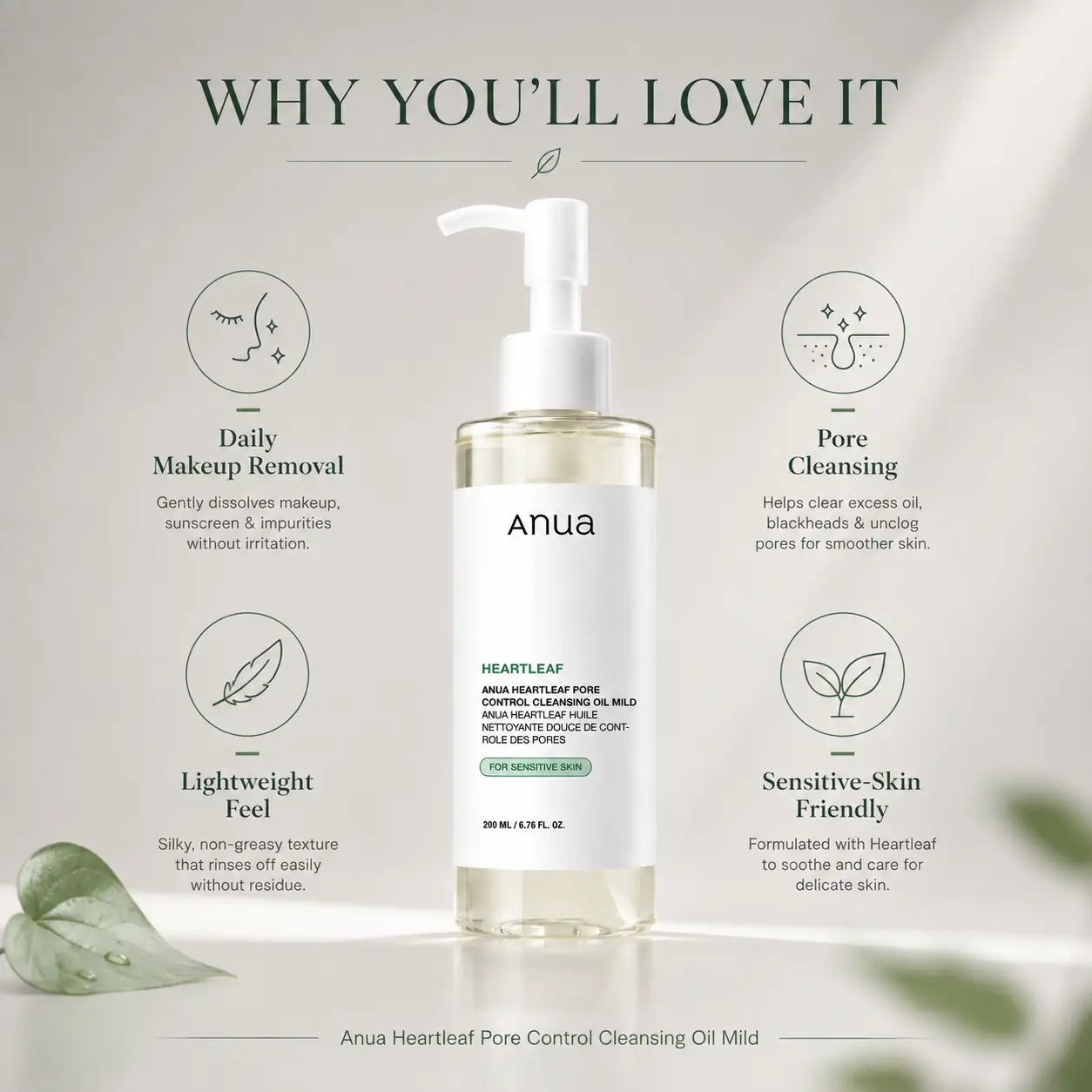 ANUA Heartleaf Pore Control Cleansing Oil Mild 200ml