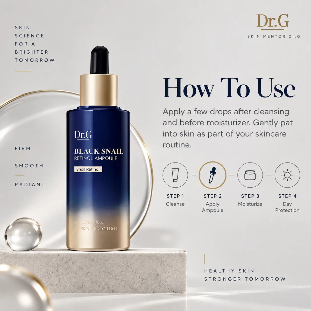 Dr.G Black Snail Retinol Ampoule Nail Polish Nail Color 50ml
