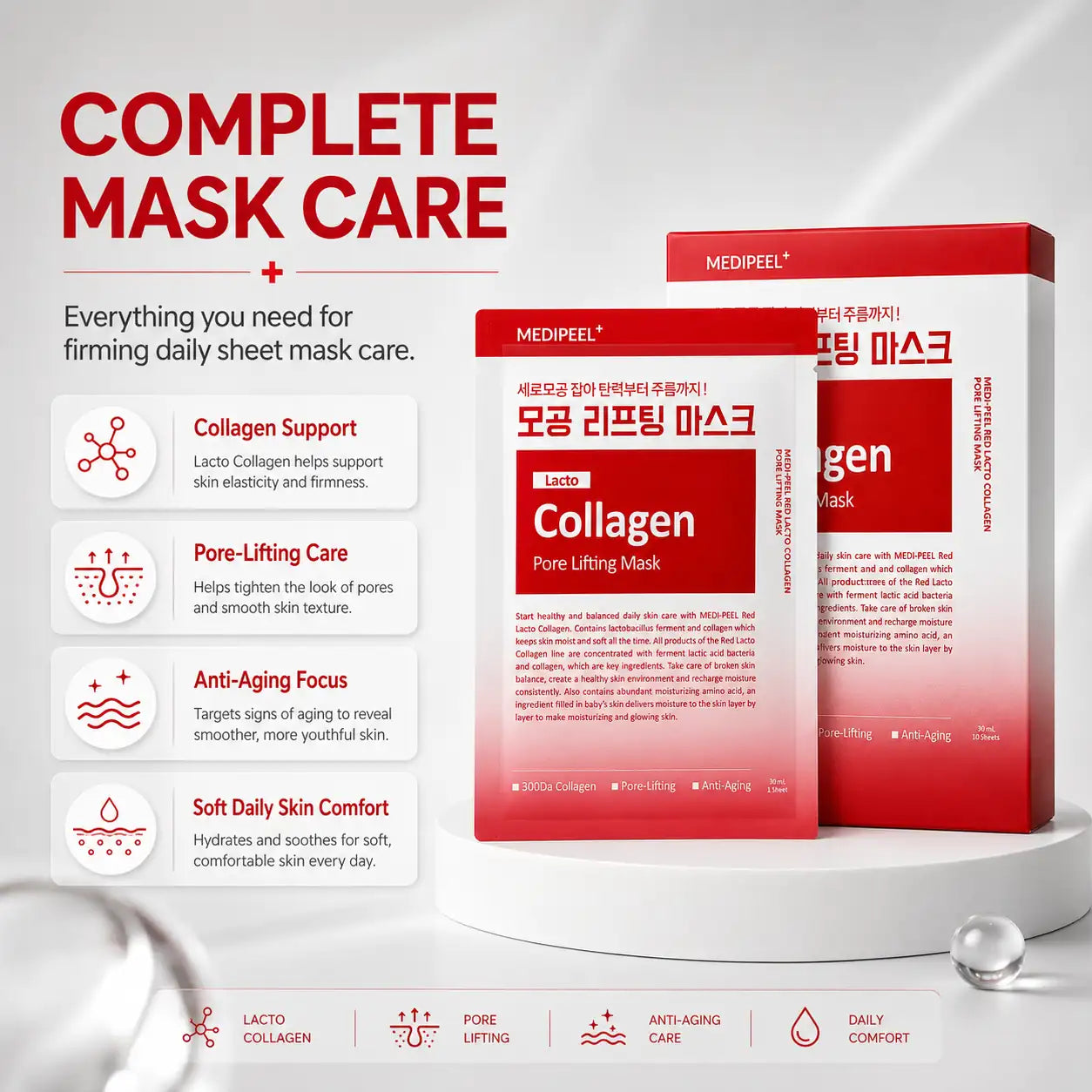 MEDI-PEEL Lacto Collagen Pore Lifting Mask 10ea 30ml