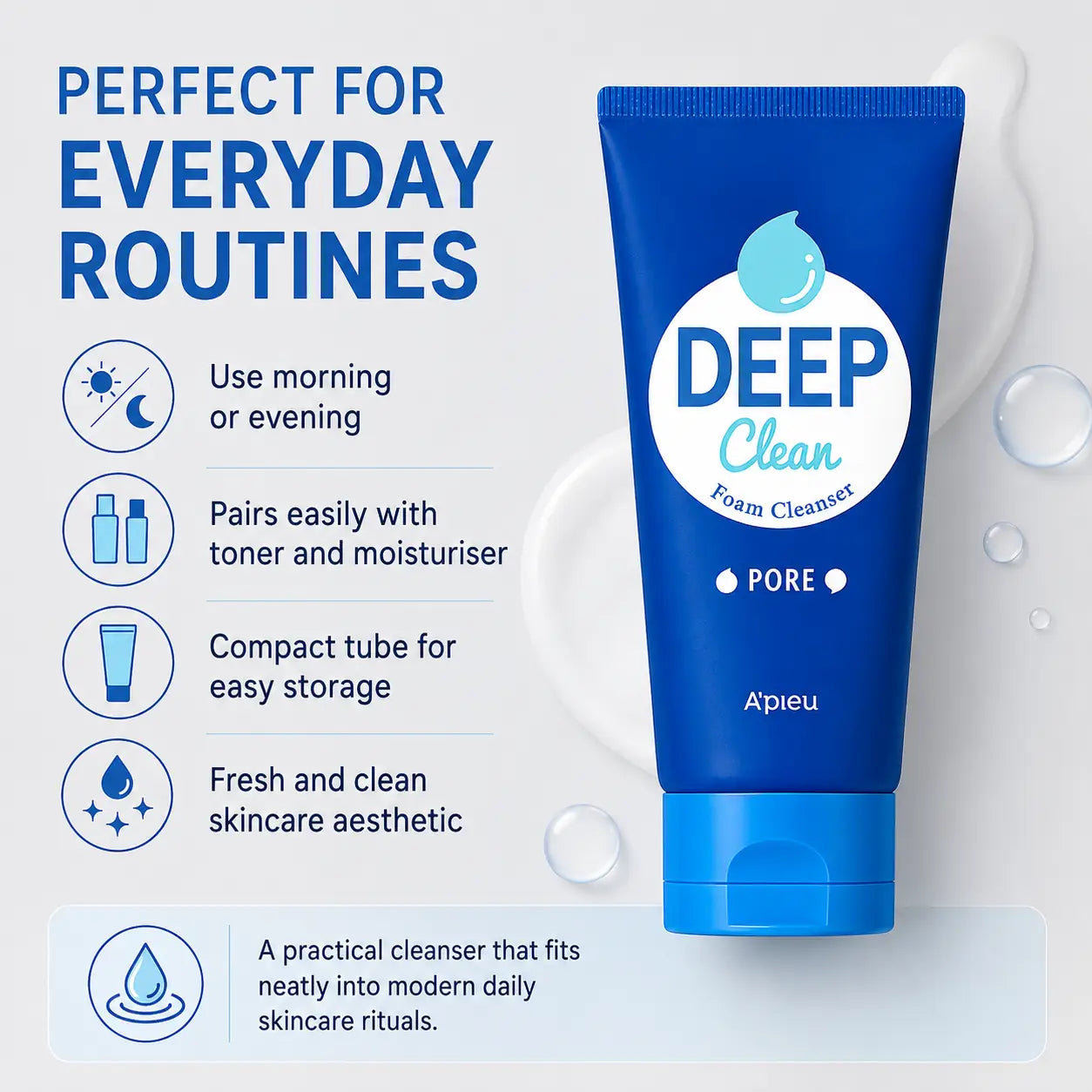 A'pieu Deep Clean Foam Cleanser [Pore] 130ml
